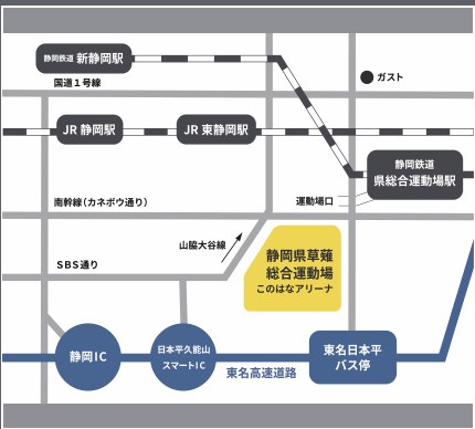 このはなアリーナ周辺の交通案内図